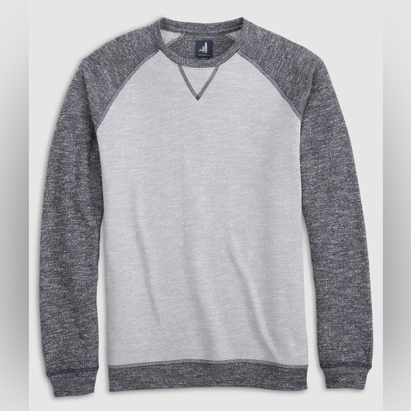 [M] JOHNNIE-O DAN COLORBLOCK CREWNECK Light Gray SWEATSHIRT JMKO3650 - Picture 1 of 7